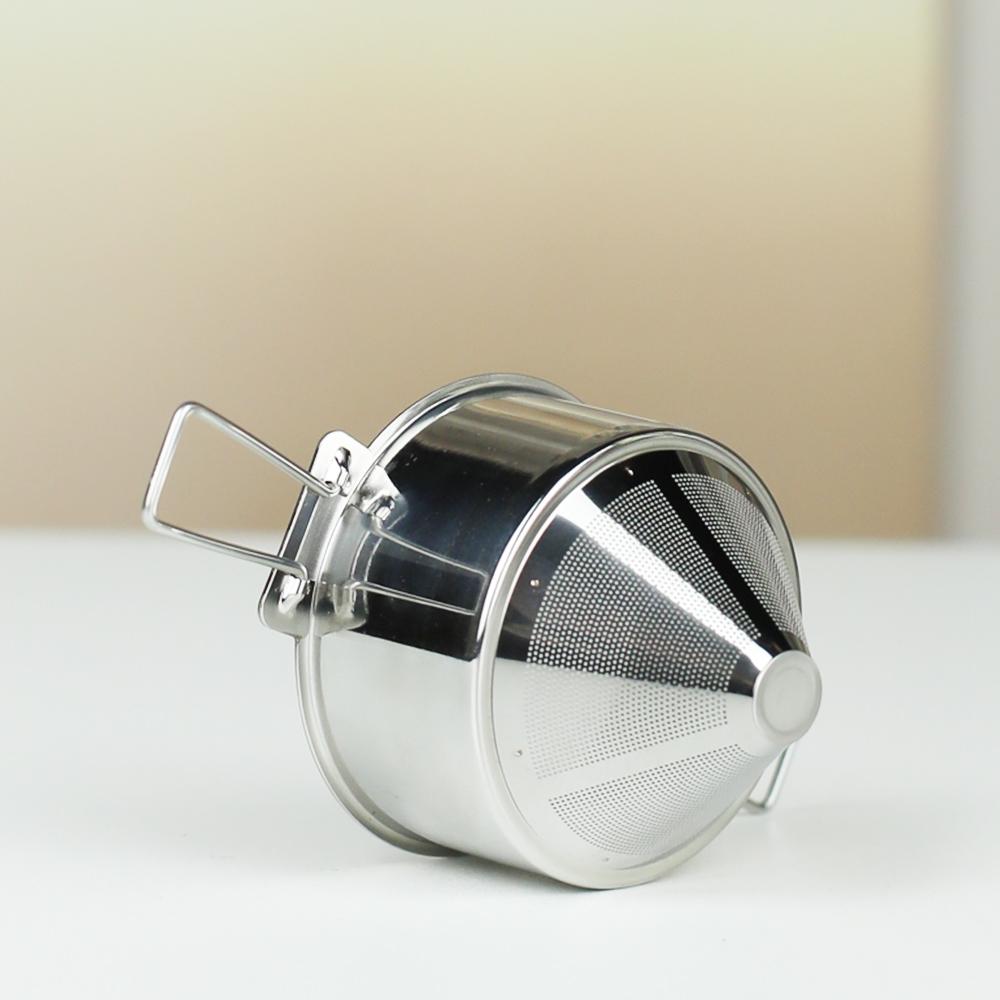 Stainless Steel Folding Ear Filter Cup, No Filter Paper, Easy To Carry and Clean Funnel, Outdoor Camping Coffee Utensils