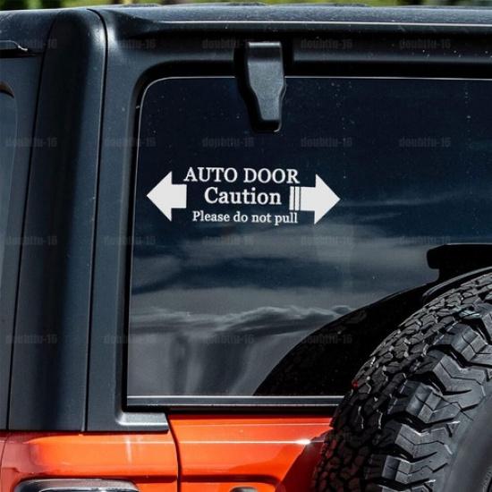 Automatic Car Door Warning Caution Please Do Not Pull Car Styling Decal Sticker