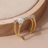 Simple and fashionable commuter style ring women's pearl inlaid zircon ring open ring fashion temperament niche