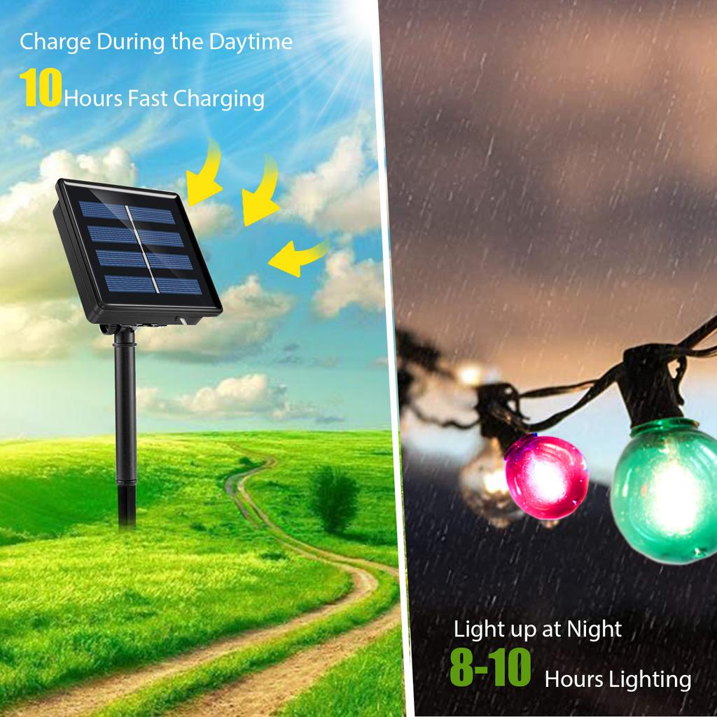 Жаңа су өткізбейтін RGB LED G40 күн жолды шамдары, ашық ауада Рождество мерекесіне арналған 21 м ертегі шамы, гирляндия бағы үйлену лагерінің декоры
