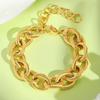 Geometric Simple Women's Cuff Bracelet,Gold Plated Stainless Steel Round Rolo Chain Bracelets, Party Jewelry Gifts
