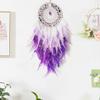 Purple Dream Catcher Wall Decor Feather Dream Catchers with Crystal Pendant Handmade Dreamcatcher Wall Hanging Ornament for Bedroom Living Room Home