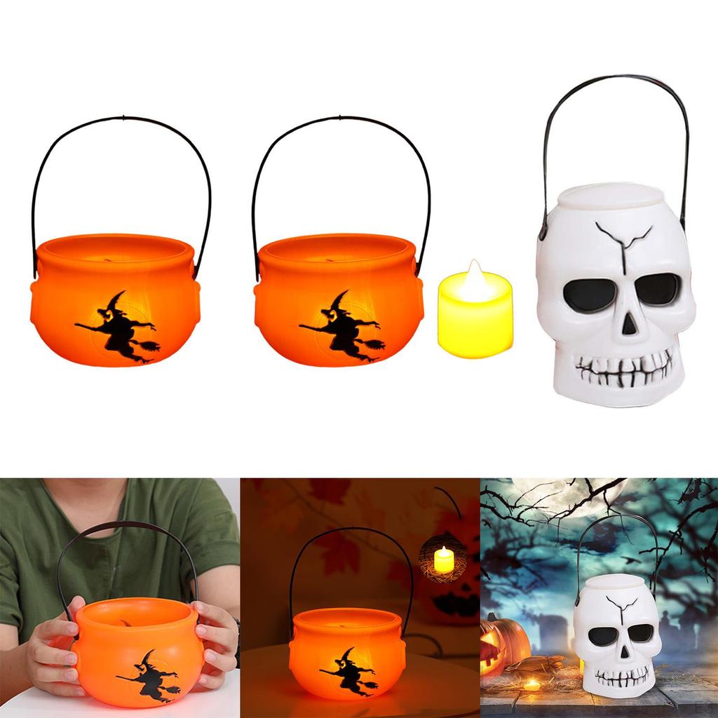 Halloween Pumpkin Buckets Candy Bucket Holder Trick or Treating Basket for Photo Prop
