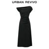 UR2026 Asymmetric Ruched Waist Dress