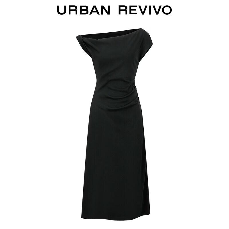 UR2026 Asymmetric Ruched Waist Dress