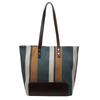 New Large-capacity Contrasting Striped Canvas Bag, Women's Versatile Shoulder Bag, Portable Tote Bag