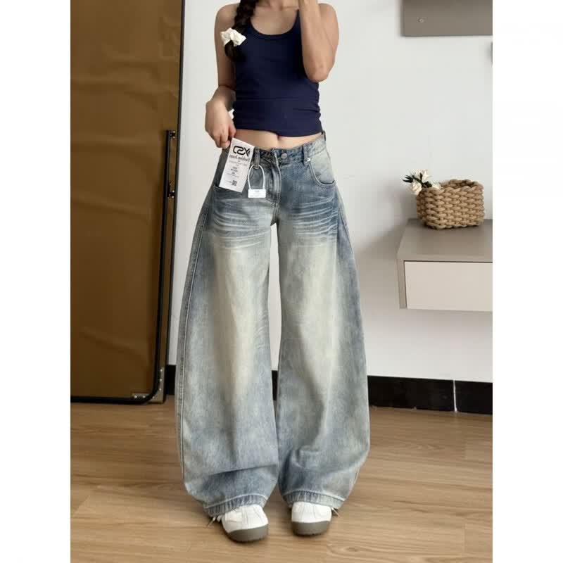 Women s Vintage Embroidered Wide-Leg Casual Pants S