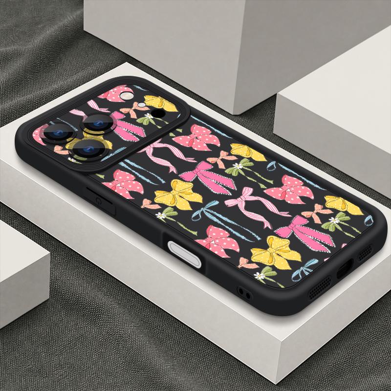 Bowknots Print Phone Case For iPhone 17 Pro Max Shockproof Bumper Soft Cover For iPhone 16 15 14 13 Pro Max 16E 17E