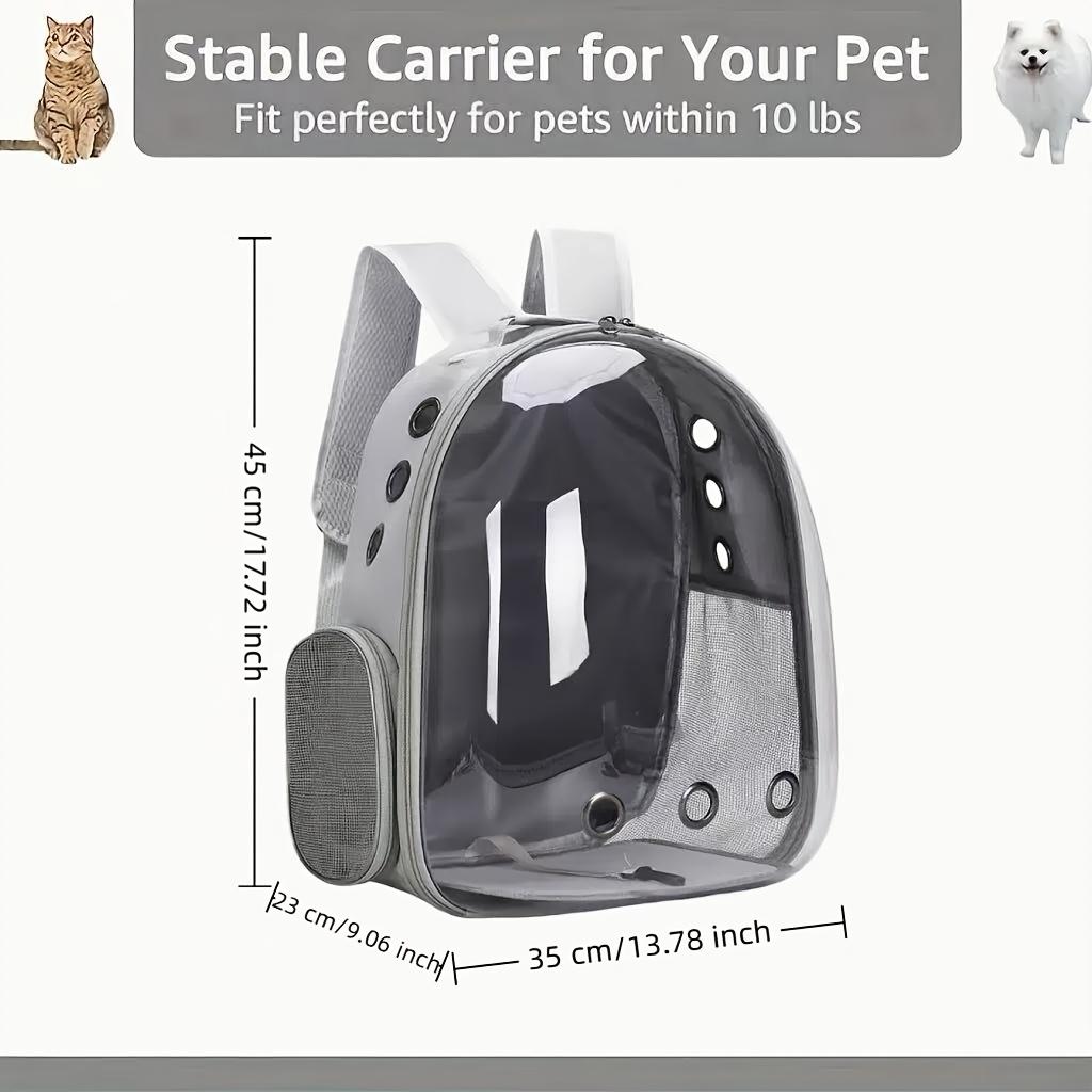 1Pc Panoramic Transparent Space Capsule Pet Backpack Breathable Cat Carrier Travel Bag