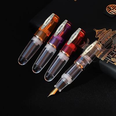 MAJOHN Q3 Short Fountain Pen Color Transparent Cute with Gold Plated Point Exquisite Small Fat Pens Stationery Supplies