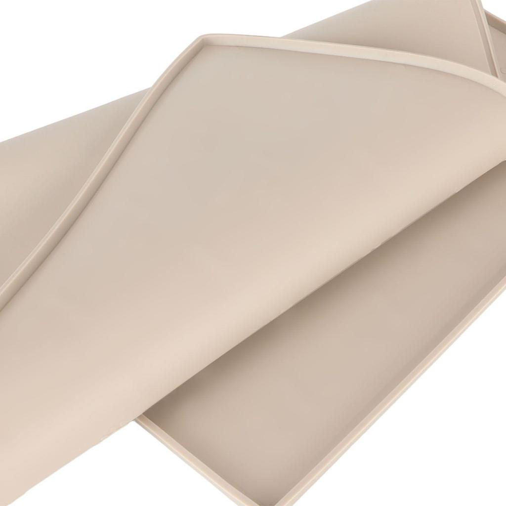 Silicone Pet Feeding Mat for Food and Water Prevent Spilling Waterproof Pet Feeding Placemat for Dog Cat Beige