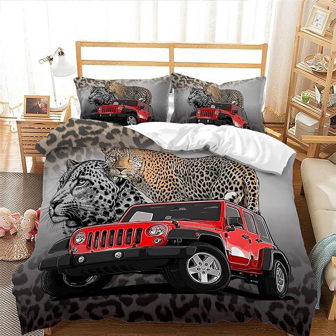 Three-Piece Bedding Home Textiles Animal Digital Printing Quilt Cover Sheet Kit