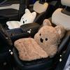 Car Seat Cushion Winter Integrated Warm Cartoon Seat Cushion Car Lumbar Support Neck Pillow Waist Rest Cute Plush Dog Backrest