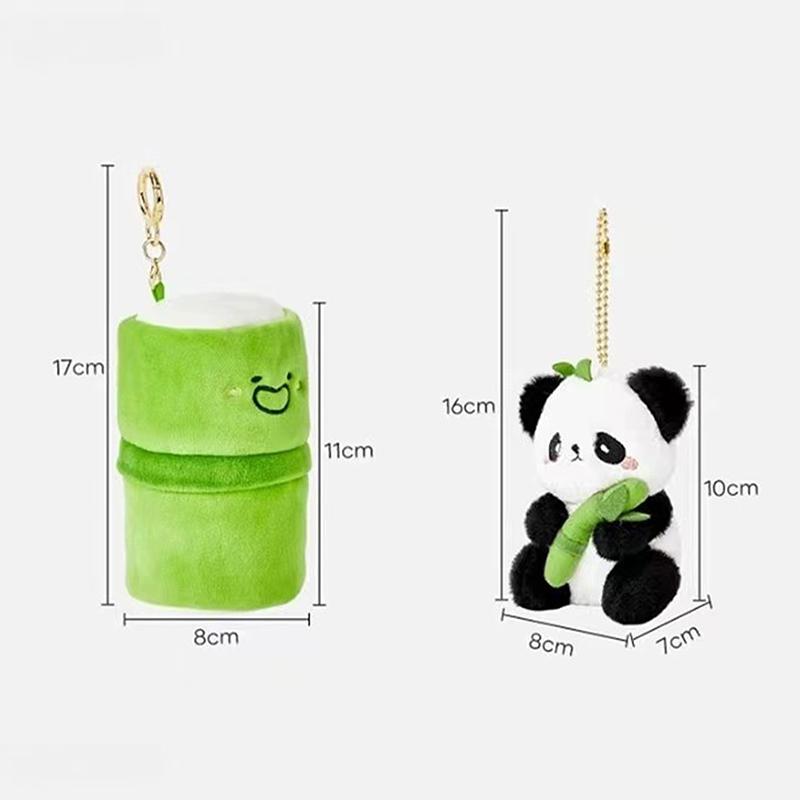 11Cm 2 In 1 Cute Bamboo Tube Panda Plush Kawaii Tearful Panda Stuffed Animal Plushie Super Soft Plush Panda Keychain