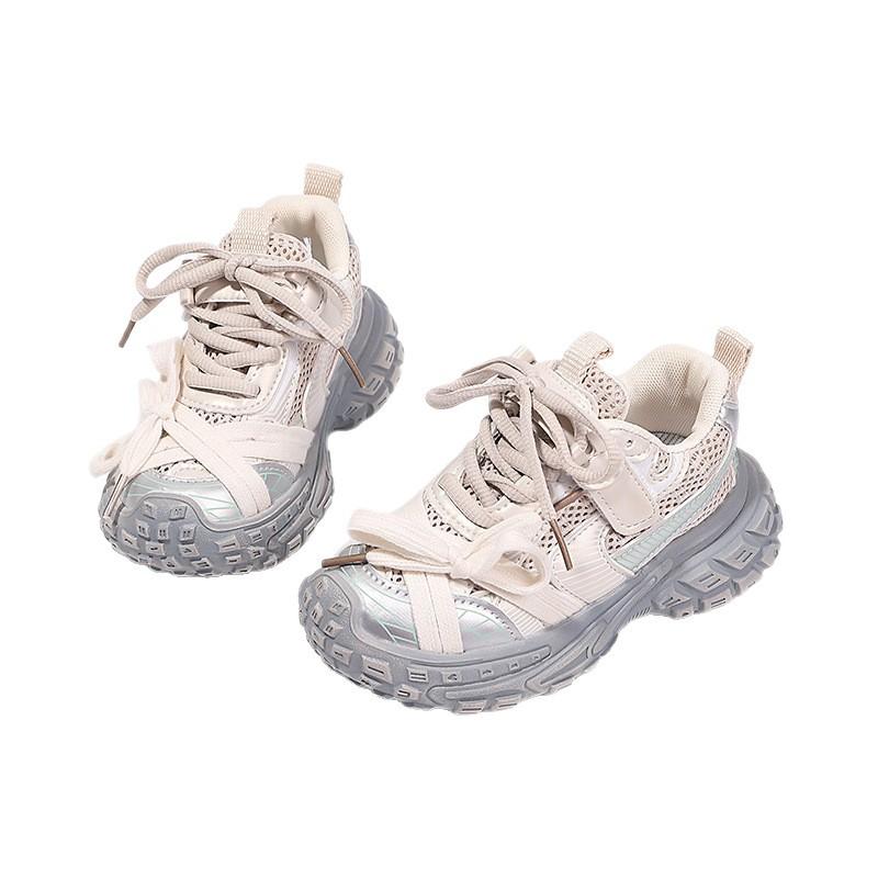 Children's Fashion Sneakers 2025 Spring and Autumn New Girls Mesh Breathable Dad Shoes Boys Soft-soled Non-slip Running Shoes