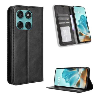 Housse en cuir rétro à rabat pour Moto Edge 60 Fusion Stylus Edge60 Pro Étui Portefeuille à rabat magnétique pour Motorola Edge 60 50 40 NEO Housse de téléphone