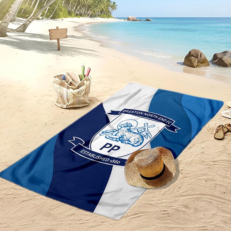 Asciugamano da Spiaggia con Stampa del Preston North End Football Club, Asciugamano Grande Morbido ad Asciugatura Rapida per Spiaggia Campeggio Nuoto
