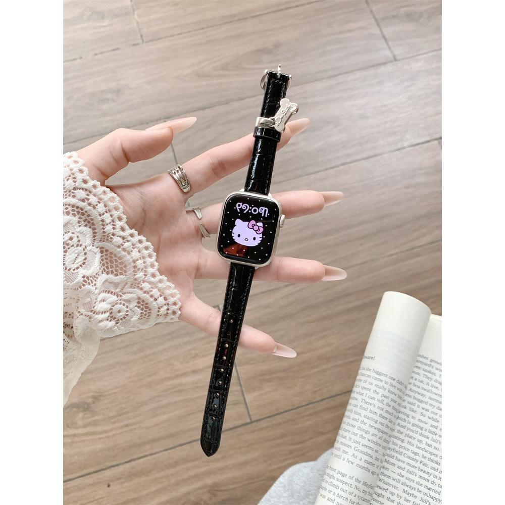 Bone Pendant Bamboo Texture Strap For Apple Watch Band Cute Women 11/10/9/8/7/6/5/4/3 38mm 40mm 41mm 42mm 44mm 45mm 46mm 49mm Strap