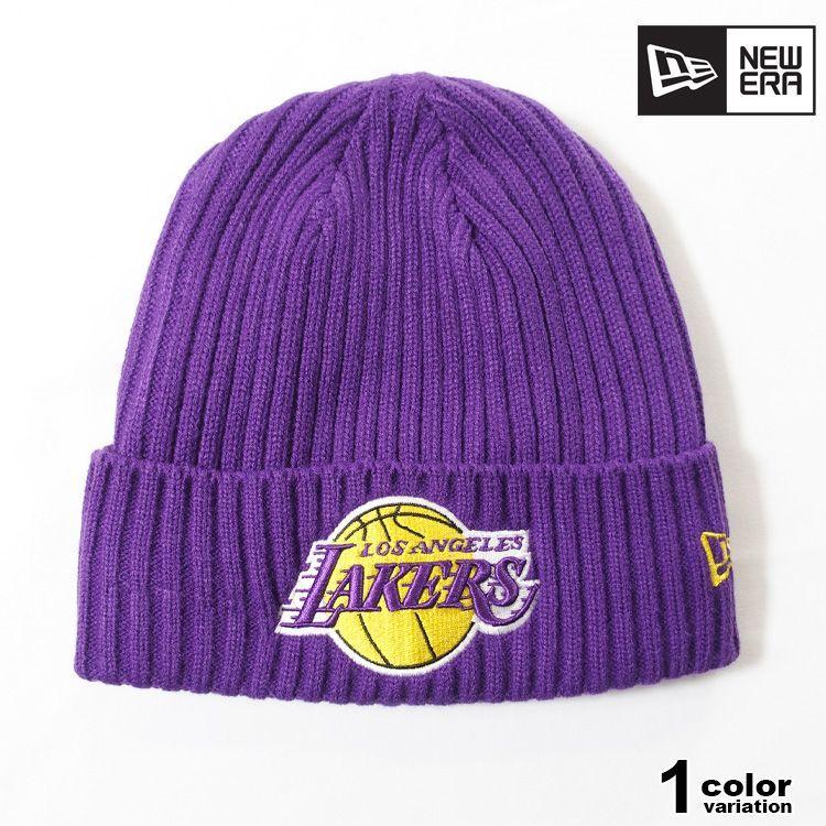 Used New Era New Era Knit Cap Los Angeles Lakers NBA Los Angeles Lakers USA Model Beanie Knit Hat Watch Cap Parallel Import Product Men Women
