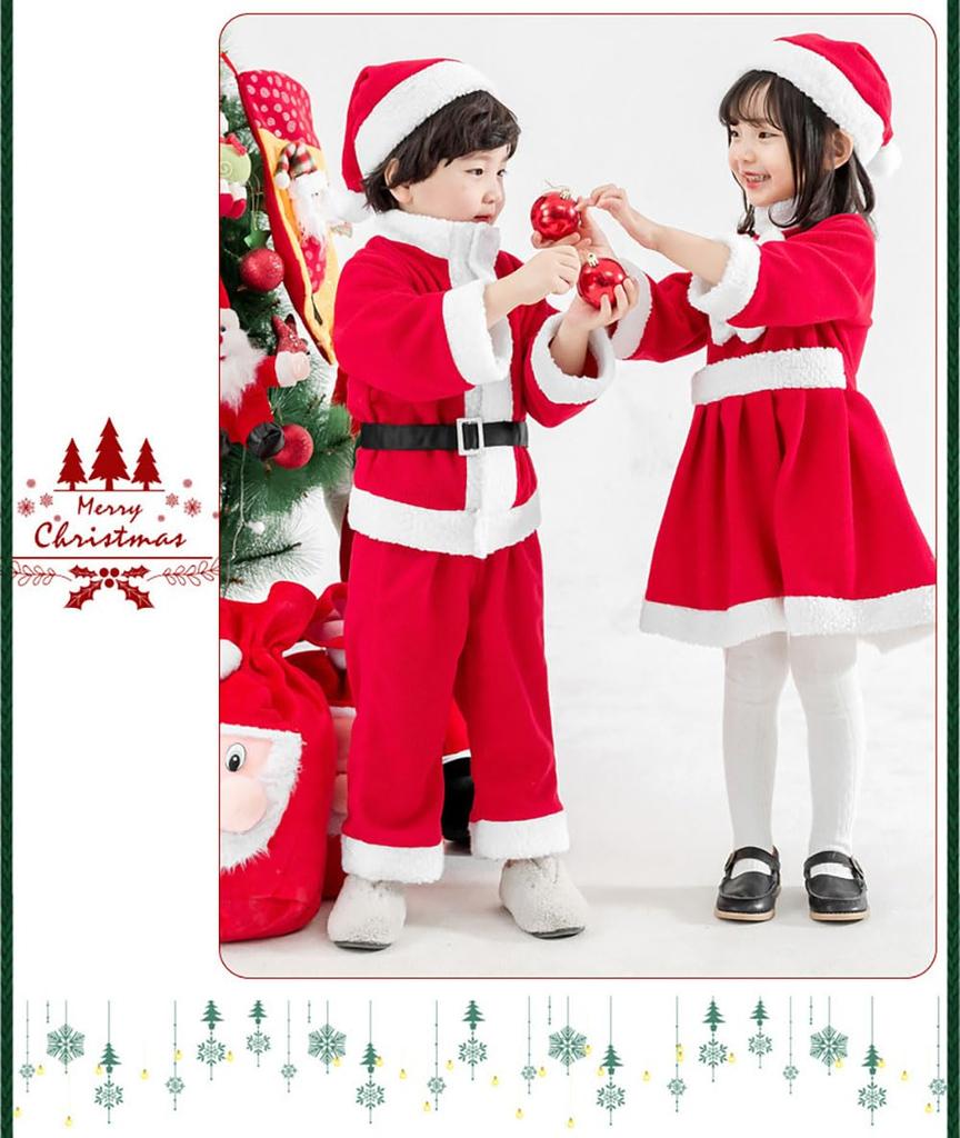 Lalapala Santa Cosplay Christmas Santa Claus Cute and Warm Kids Costume for Girls and Includes Hat and Perfect for Cultural School Stage and Christmas