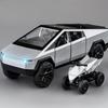 1/32 Tesla Cybertruck Pickup Alloy Diecast Model Car Sound & Light Hobbies Collection Display Decoration Children's Toy Ornaments Gift