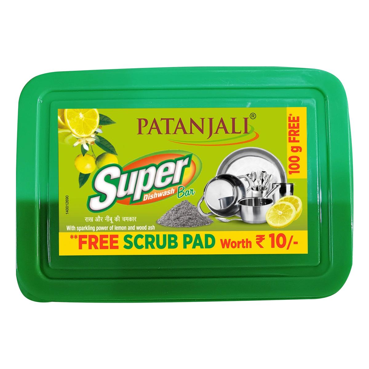 

Patanjali Super Dish Wash Bar Scrub Pad, With Natural & Superior Cleaning 600gm