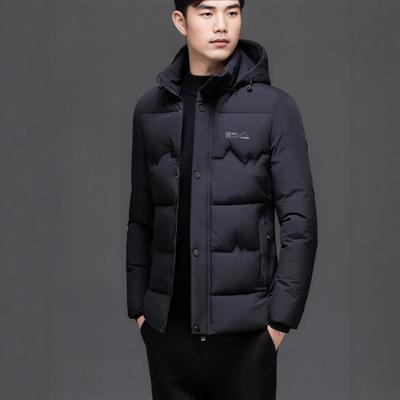 Winter New Cotton-padded Clothes Men's Hooded Pressure Glue To Keep Warm Middle-aged and Elderly Father Cotton-padded Clothes Thickened Jacket