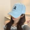 American Retro Washing Denim Baseball Hat Women Korean Style Face Showing Little Couple Street Embroidered Baseball Hat Men Casual