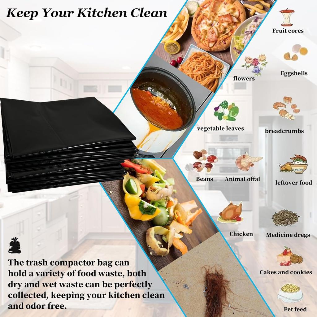 12Pack Compactor Bags for 15" Wide Models, Heavy-Duty Trash Compactor Bags, Trash Compactor Bags for Kitchen, Garbage Compactor Bags, 5 Years