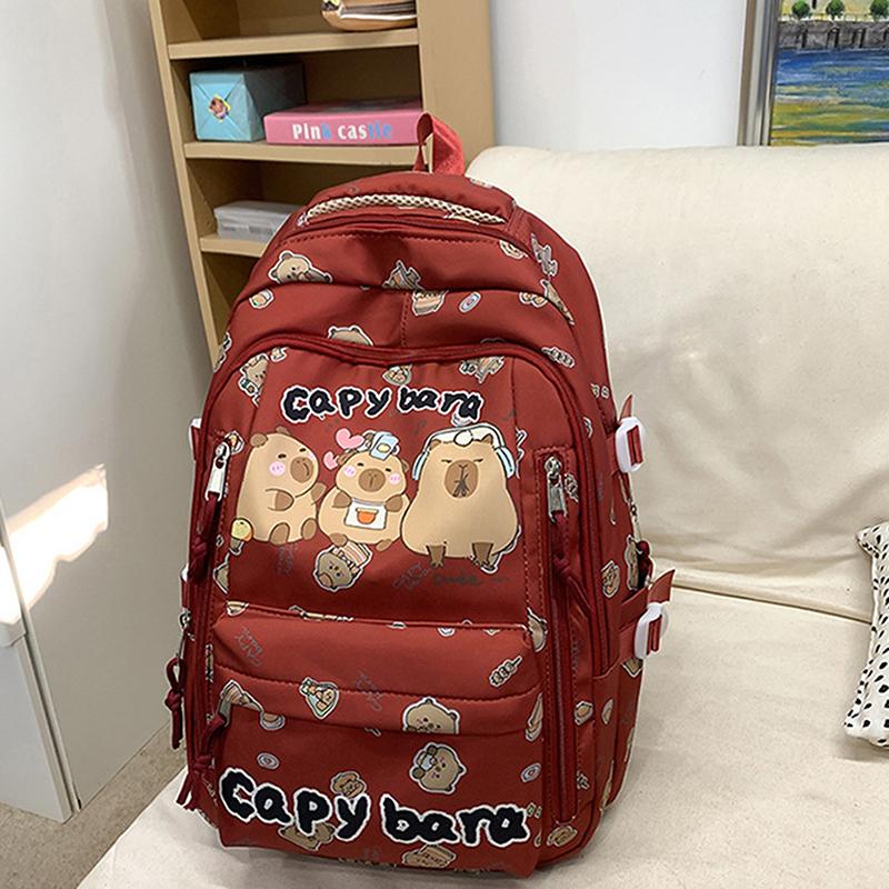 Cute Capybara Backpack Cartooon Large Capacity Backpack For Girls Boys Student Teenager Children's Primary Schoolbags