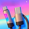 240W 6A RGB Fast Charging USB Type-C Cable - LED Ambient Light Nylon Braided Data Cord for Phone Fast Charge