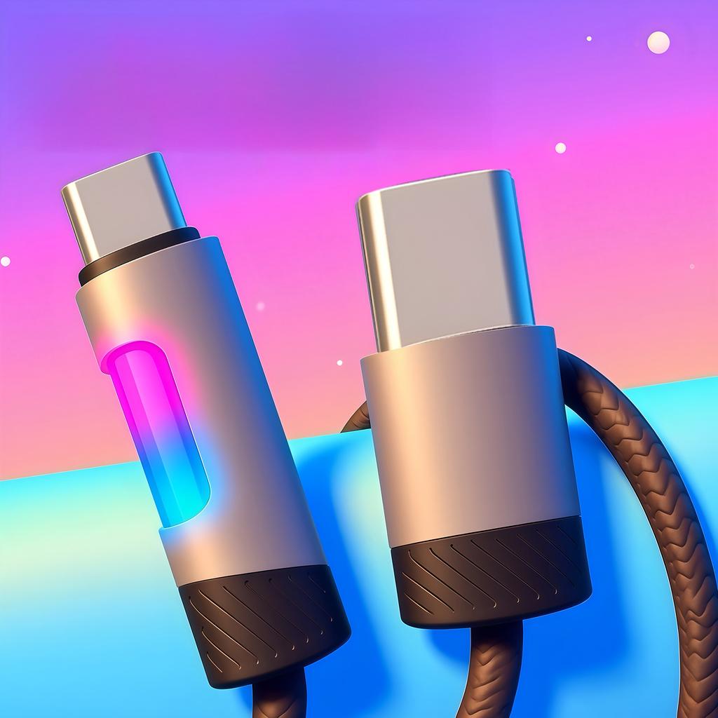 240W 6A RGB Fast Charging USB Type-C Cable - LED Ambient Light Nylon Braided Data Cord for Phone Fast Charge