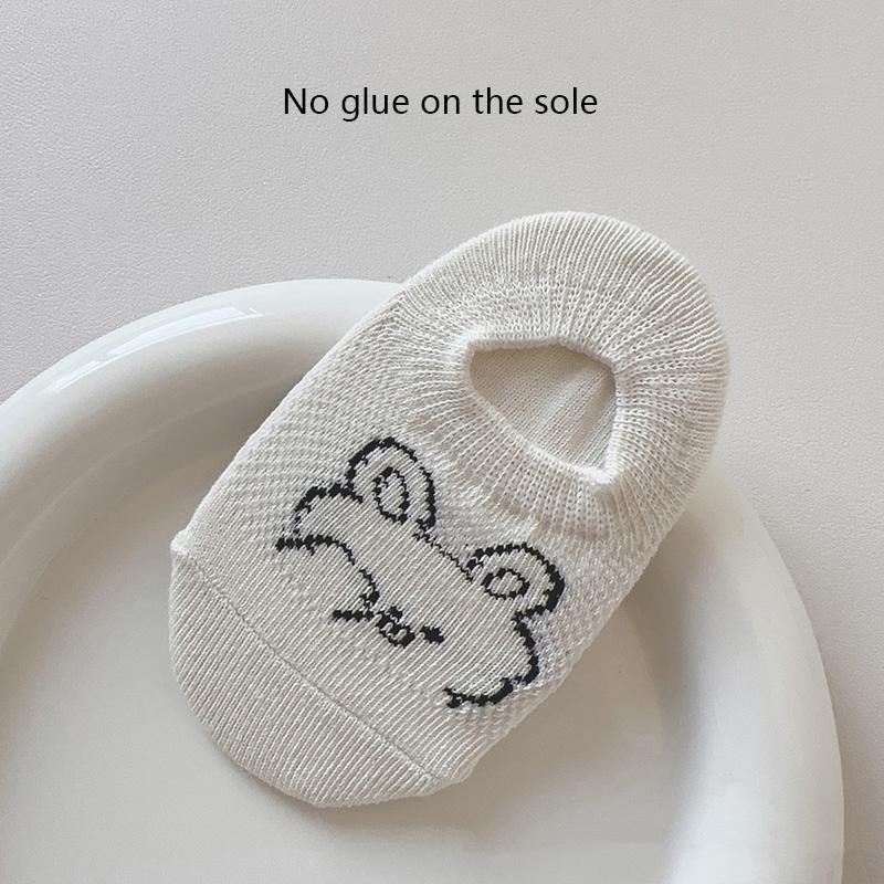 0-5Yrs Baby Floor Socks Cute Cartoon Short Cotton Bear Socks Toddler Anti Slip Kawaii Unisex Sok Kids Accessories for Girls Boys