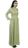 Bimba Women's Long Sleeve Maxi Mandarin Collar Plain Jilbab Dress With