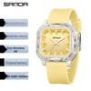 Sanda Fashion Color Block Kids' Silent Quartz Square Exam Watch – 3D Creative Unisex Design