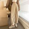 Women's Beige Cargo Pants | High-Waist Enzyme-Washed Cotton Japanese-Style Loose Lantern Carrot Straight Wide-Leg Casual Trousers for Spring-Autumn