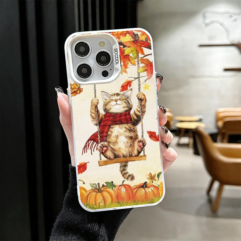 Pumpkin Happy Fall Autumn Shockproof Phone Case for iPhone 17 Air 16 16E 15 Pro Max 14 Plus 13 Mini 12 Back Cover Anti Fall Fund