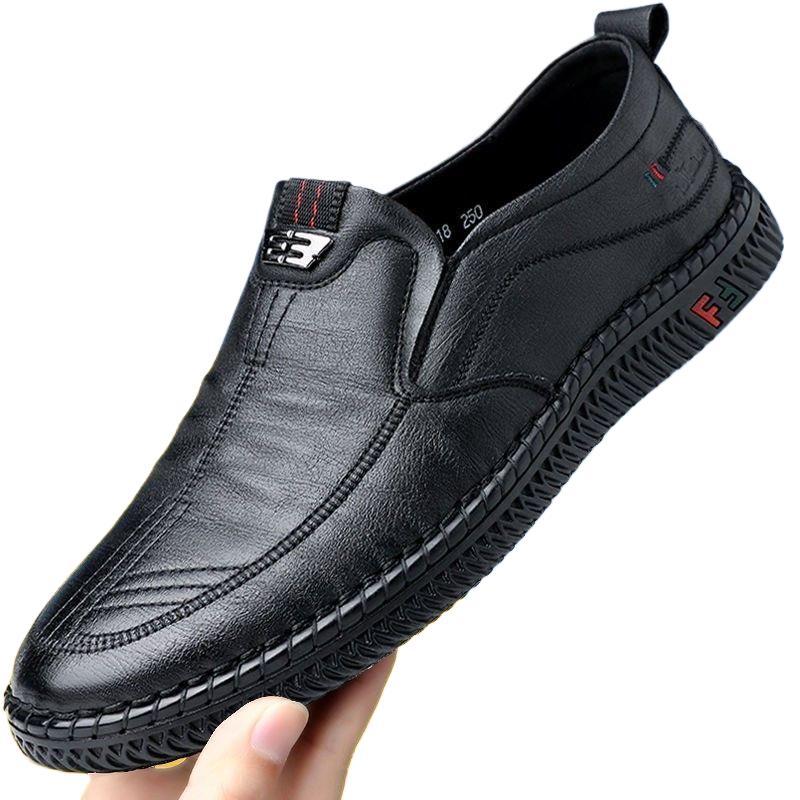 Men's Leather Shoes Korean Version Spring Men's Shoes Breathable Versatile Soft Sole Casual Shoes Soft Daily Spot Adult Other