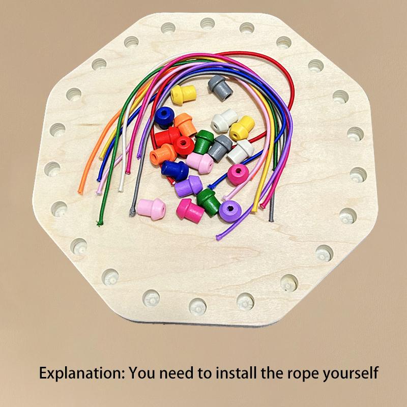 Holzseil-Bruchspiel, Strategisches Puzzlespielzeug, Logik- und Problemlösungs-Herausforderung mit gemischtfarbigen Seilen, Lustiges Desktop-Spiel