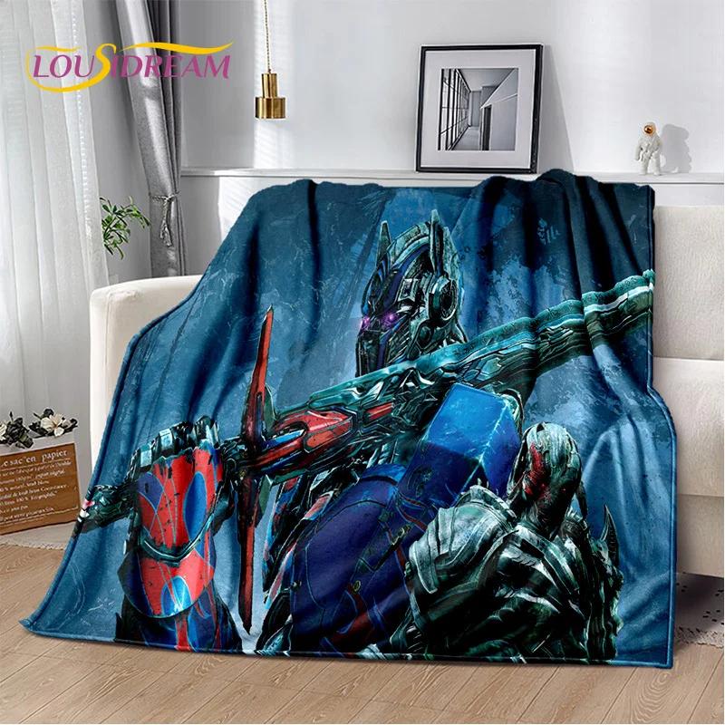 HD Cartoon T-Transformers  Autobots 3D Soft Blankets,Keep Warm Throw Blanket for Picnic Beds Sofa Home Bedroom Gifts Kids Hiking
