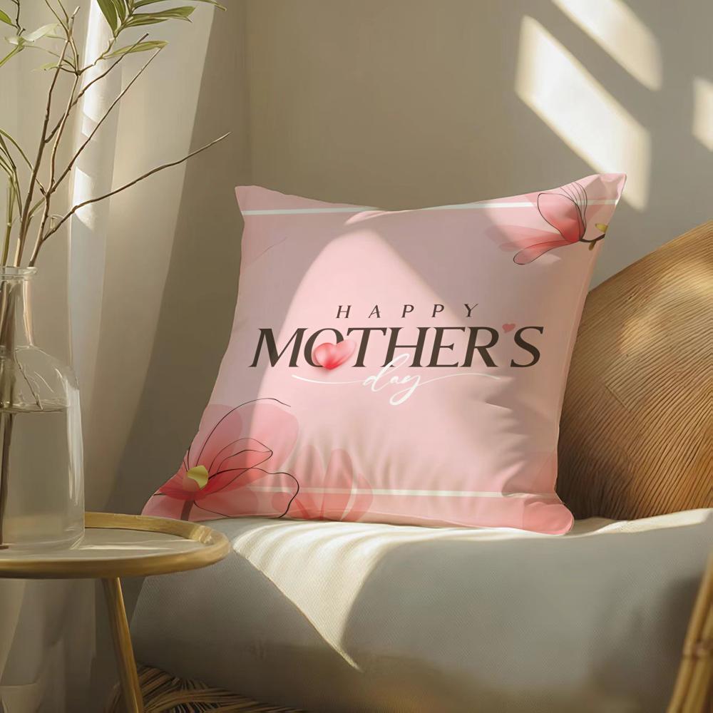 Mother'S Day Cushion Cover Soft Short Plush Pillow Cover Smooth Cozy Texture Aesthetic Cushion Case Home Decor