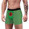Men Christmas Boxers Digital Print Striped Elastic Mid Waist Slim Fit Soft Breathable Color Matching One-piece Anti-septic Men Underpants