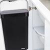 Black Hanging Cabinet Waste Bin with Lid and Handle 10L