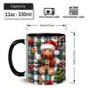 Single Gingerbread for Man Coffee Mug with Plaid ScarfSuitable for Holiday Drinks, Christmas Cup for Hot Cocoa, Tea, Gifts for &, Festive Tableware fo