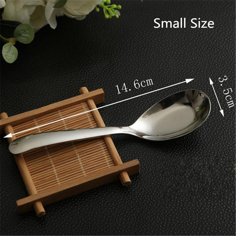 1Pc Stainess Steel Kitchen Dining Bar Tableware Flat Soup Spoon