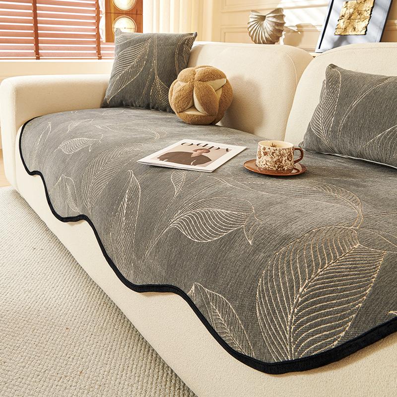 Special-shaped sofa cushion Straight row leather sofa seat cushion Fixed non-slip Irregular one-piece sofa cover universal in all seasons