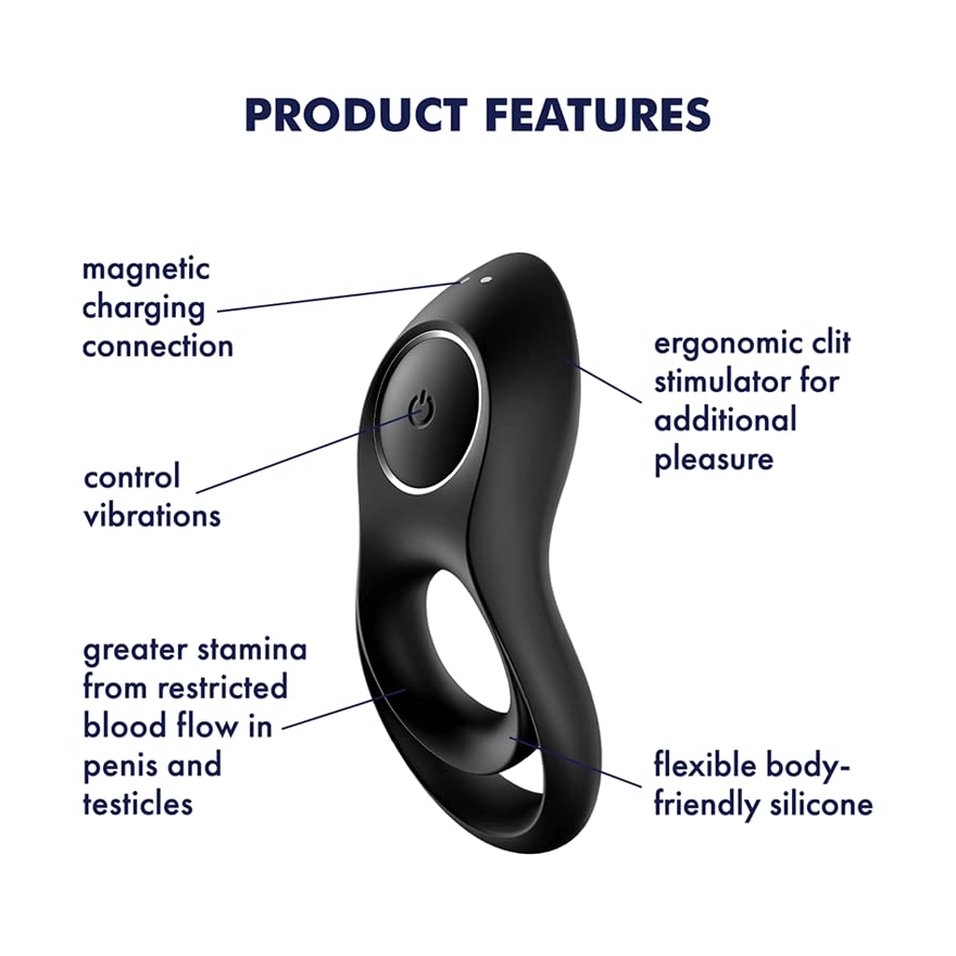 Satisfyer Legendary Duo Penis Cock Electric Electric Penis High 12 Types of Powerful Adult Double Powerful Vibration USB Sex Toys Ring, Ring,