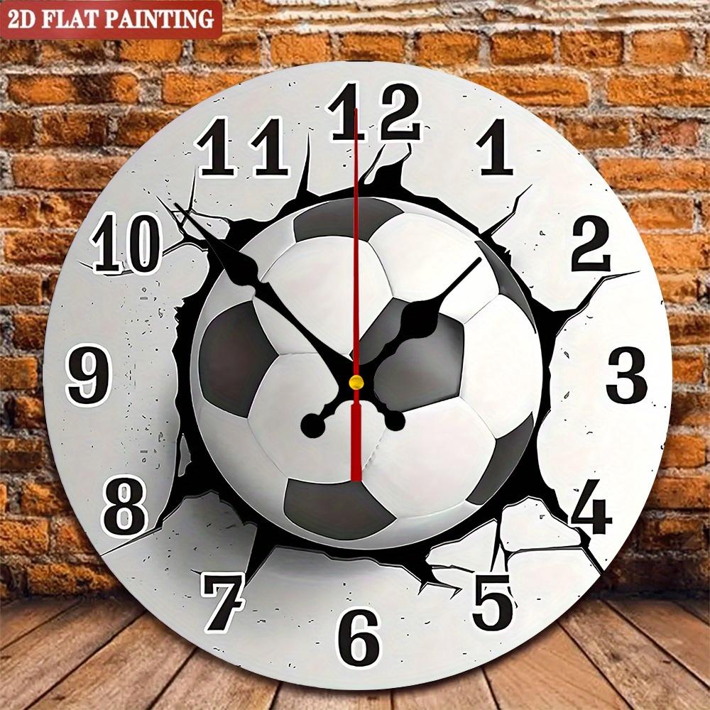 

Настенные часы в виде футбольного мяча. Тихий стильный декор для спальни, гостиной или офиса.