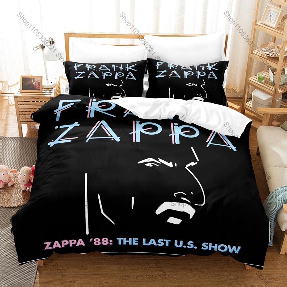 Leggenda del Rock Sperimentale Frank Zappa Stampa Integrale Set Biancheria da Letto 3 Pezzi Copripiumino + 2 Federe Teen Stanza del Dormitorio Decorazione per la Casa