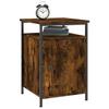Table de chevet - Maison Exclusive - Chêne fumé - Bois d'ingénierie - Cadre en fer robuste